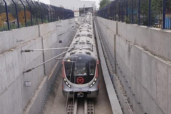 DMRC said that they would check the interaction of the metro train with the civil structure to ensure that there is no physical blockage during the movement of the train on the tracks. (image via @officialdmrc/Facebook)
