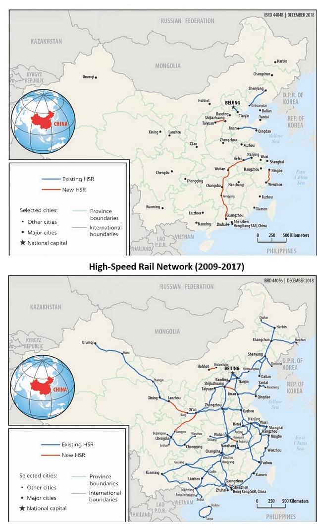 China HSR Progress between 2009 and 2017. Image Source: China’s High-Speed Rail Development Report (World Bank)