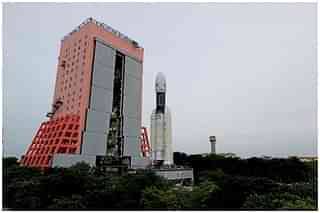 GSLV Mark-III with the Chandrayaan-2 spacecraft at the launch pad in Sriharikota. (ISRO)