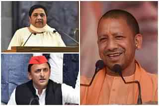 Clockwise: Bahujan Samaj Party chief Mayawati, Uttar Pradesh Chief Minister Yogi Adityanath and Samajwadi Party chief Akhilesh Yadav.