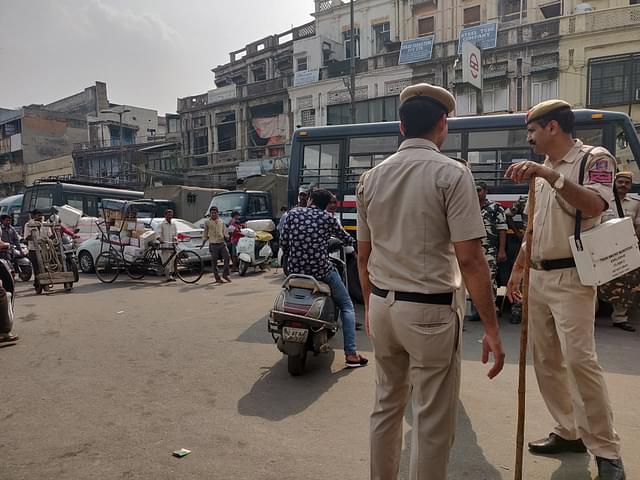 Police deployed in Hauz Qazi area on July 2