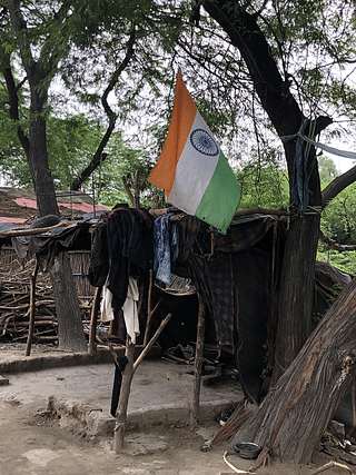 The Indian tricolour at the camp.