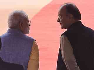 Prime Minister Narendra Modi and Finance Minister Arun Jaitley. (Sonu Mehta/Hindustan Times via GettyImages)