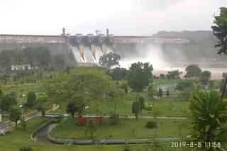 Harangi Dam, Madikeri letting out more water amidst incessant rain.