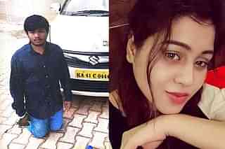 The cab driver, HM Nagesh (left) and the victim, Pooja Singh De (right)
