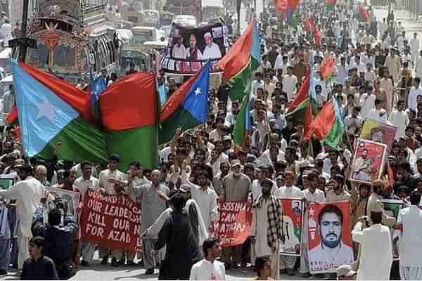 A pro-independence Baloch rally. (@Nasiralbalushi7/Twitter)