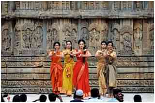 A dance performance in a temple.