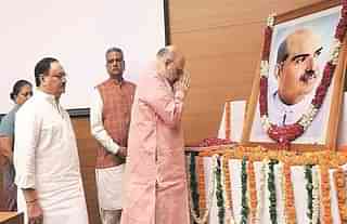 Home Minister Amit Shah paying tribute to Shyama Prasad Mukherjee