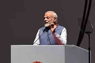 Prime Minister Narendra Modi delivers a speech in Gandhinagar. (PRAKASH SINGH/AFP/Getty Images)&nbsp;