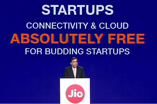 Mukesh Ambani announcing Jio broadband