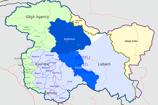 A map showing different administrative units in J&K (Pic by Saravask via Wikimedia Commons)
