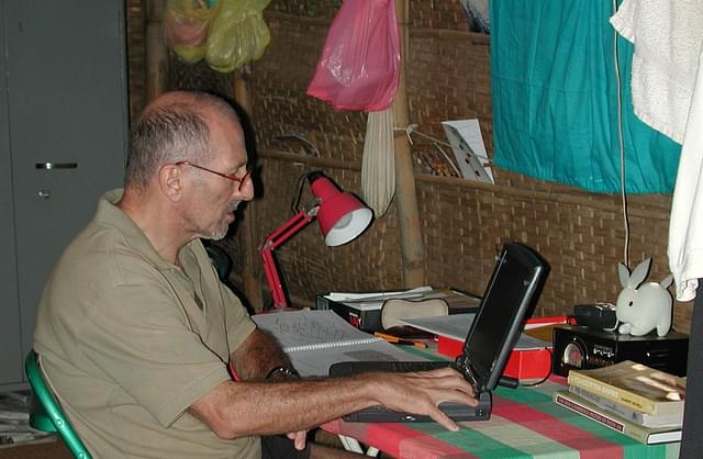 George Michell at work at the camp in Hampi (Photo Courtesy: Surendra Kumar)