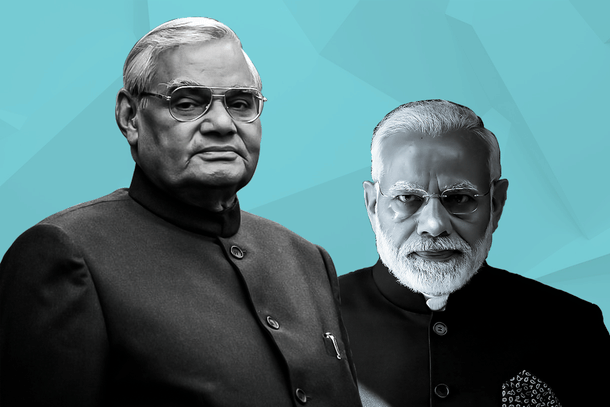 Atal Bihari Vajpayee and Narendra Modi.