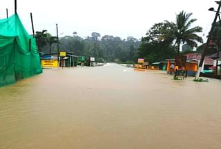 Kodagu flooded after continuous heavy rain.