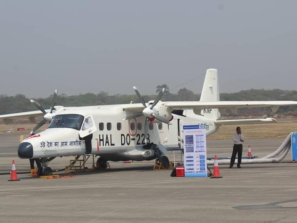 The Dornier 228 built by HAL. (@siddhathk63/Twitter)