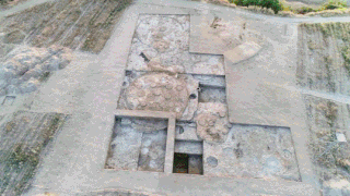 View of the excavated area showing circular houses. (via PIB)