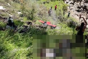 The site of the helicopter crash. (@ANI/Twitter)