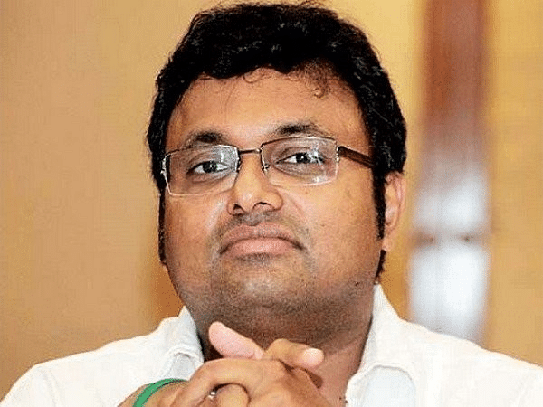 Former finance minister and Congress leader P Chidambaram’s son Karti Chidambaram (Source: @ANI/Twitter)