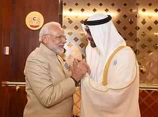 PM Modi with UAE President Sheikh Khalifa Bin Zayed Al Nahyan. (via Twitter)