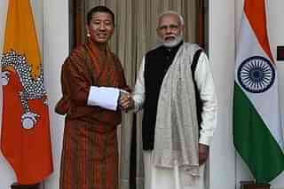 Bhutan’s Prime Minister, Dr Lotay Tshering, with PM Narendra Modi. (Image courtesy of twitter.com/narendramodi)