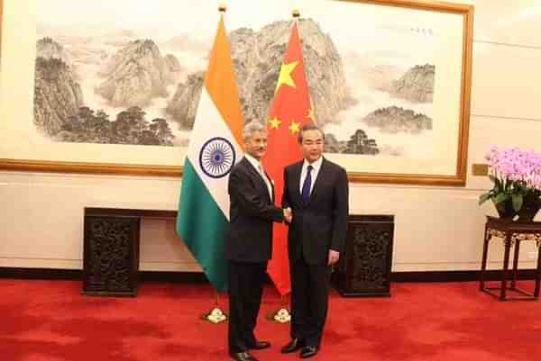 EAM S Jaishakar with Chinese FM Wang Yi (@EOIBeijing/Twitter/File Photo)