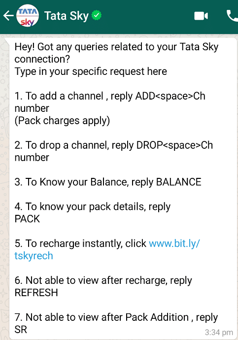 Whatsapp no 2025 tata sky