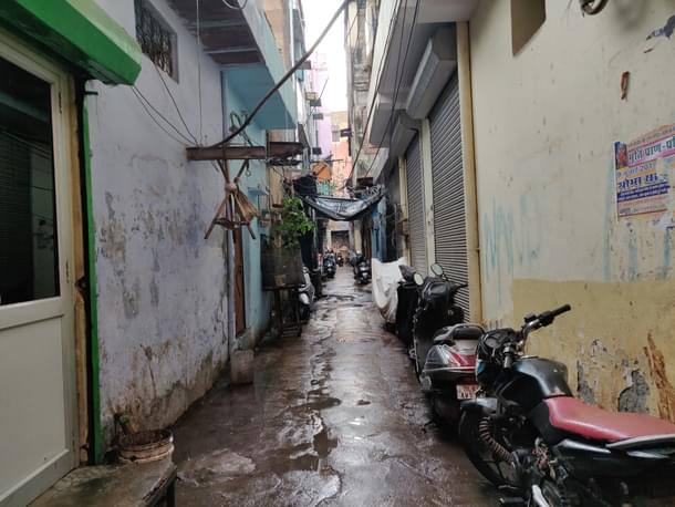 A view of the Durga temple lane.