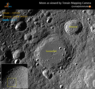 Impact craters Sommerfeld and Kirkwood. (Source: @ISRO/Twitter)
