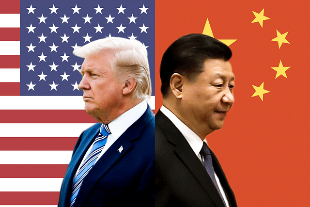 US President Donald Trump (left) and  Xi Xinping (right), China’s Emperor for Life.&nbsp;
