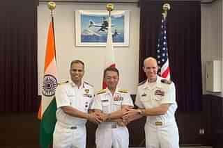 Officers from the three navies at the commencement ceremony (Pic via Twitter)