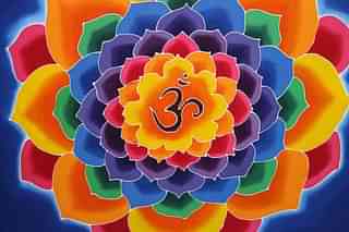 Om, a sacred symbol in Hinduism and other religions.