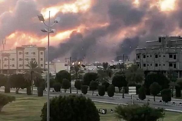 Fire at Saudi Aramco facility following the drone strike