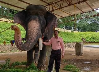 Arjuna with his veterinarian Dr D N Nagaraju