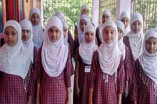 The picture of girl students posted by Hannan with his post (Facebook/OpIndia)