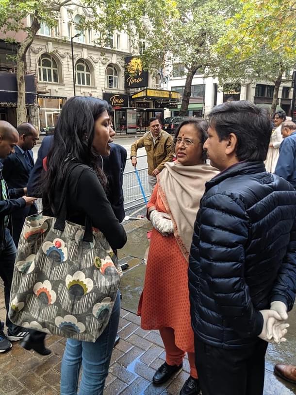 Community members outside the high commission.