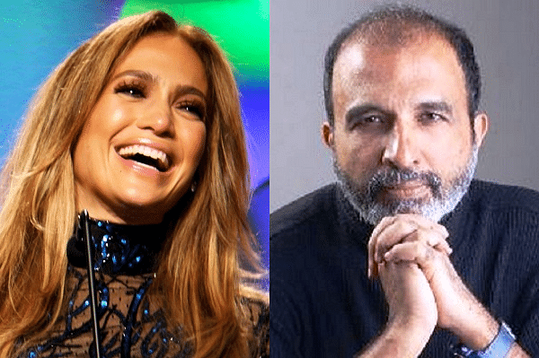 Jennifer Lopez - left, Sanjay Jha - Right