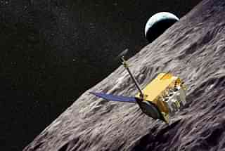 Artist’s impression of NASA’s<i> </i>Lunar Reconnaissance Orbiter (LRO) in orbit around the Moon.