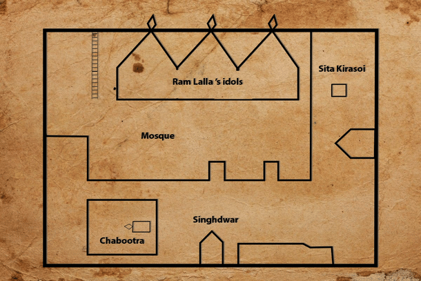 A line map of the site. 