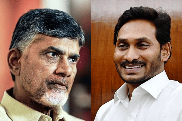 Chandrababu Naidu - left, Jagan Reddy - right 