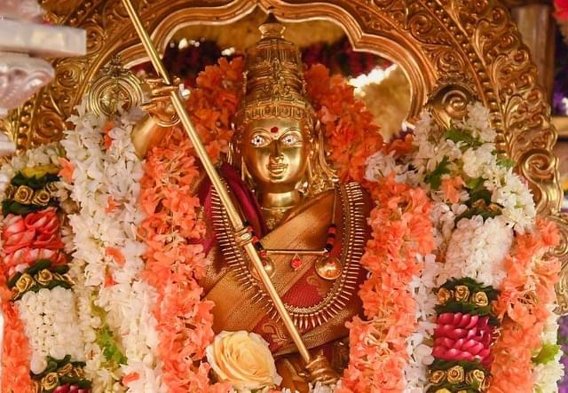Utsava Murthy of goddess Chamundeshwari&nbsp; (Photo: Mysuru Dasara 2019/Chirag Raj)