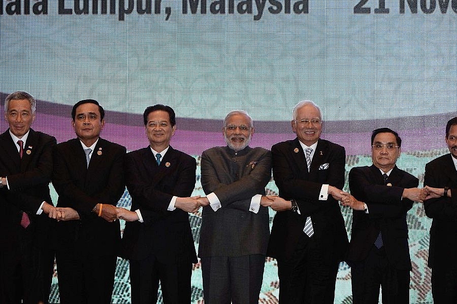 Prime Minister Narendra Modi with ASEAN leaders (Representative Image) (MANAN VATSYAYANA/AFP/Getty Images)