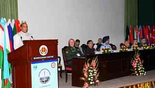 Rajnath Singh speaks at the inauguration of the SCO Military Medicine Conference. 