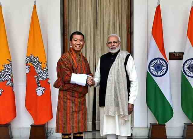 PM Narendra Modi welcomes PM of Bhutan  Dr Lotay Tshering (Image courtesy of twitter.com/MEAIndia)