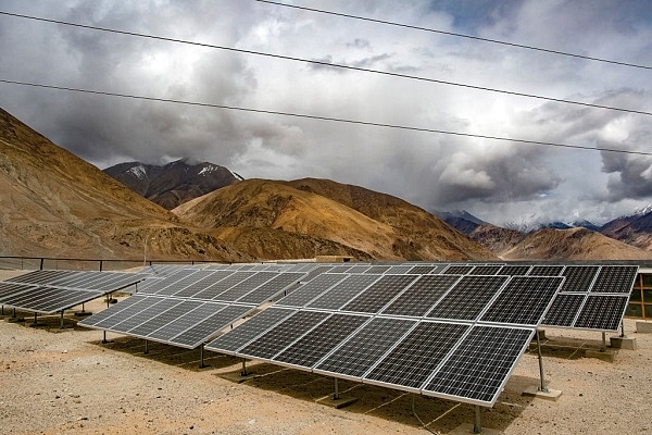 Representative image of solar panels set up in Ladakh’s Yarat village (Allison Joyce/Getty Images)