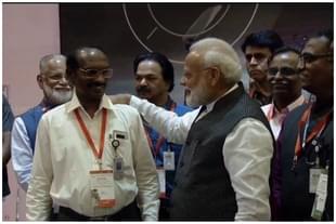Prime Minister Modi consoling ISRO Chief K Sivan 