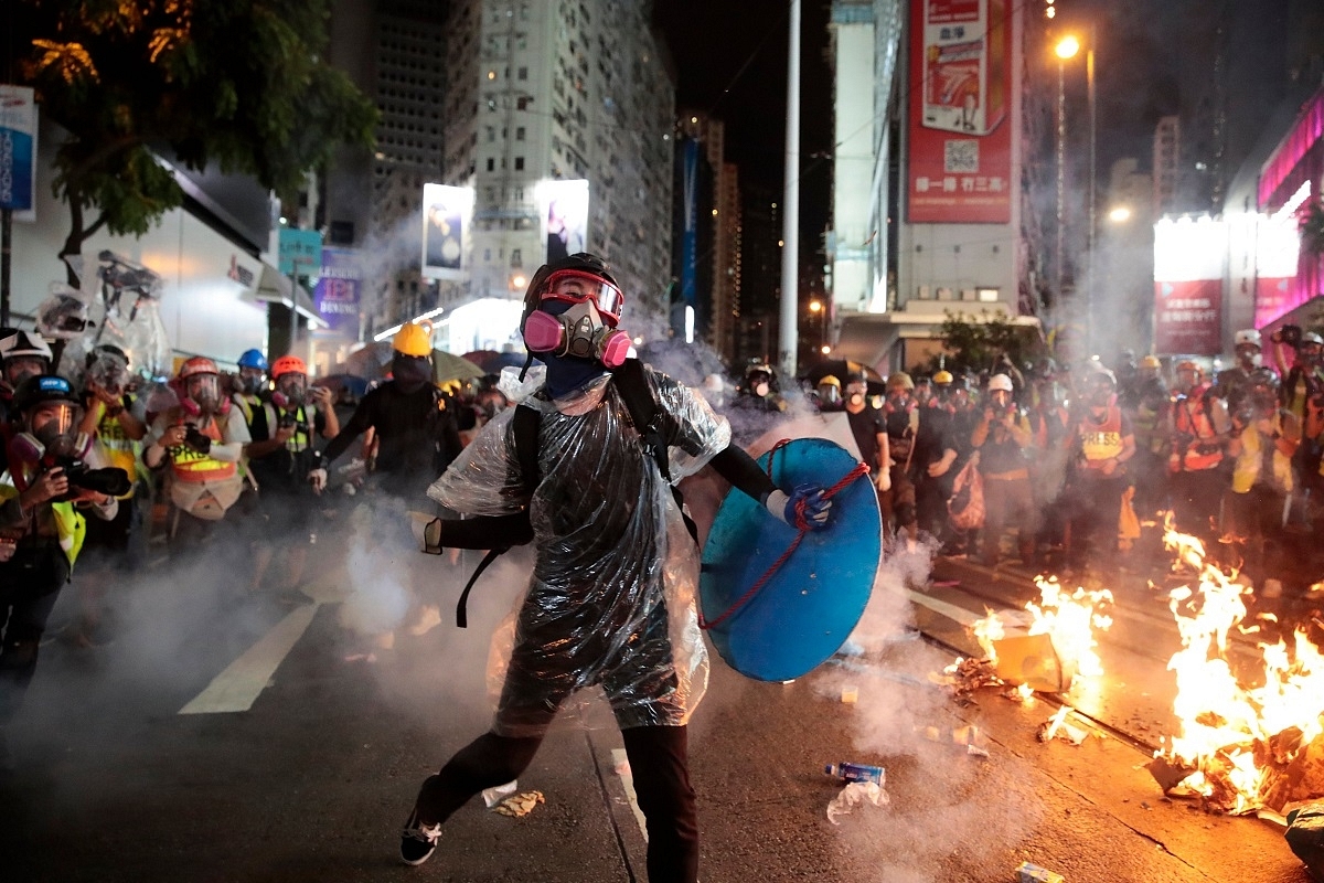 A Hong Kong protester. (via Twitter)&nbsp;