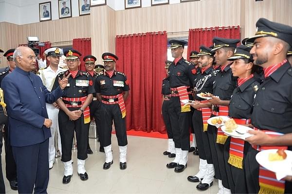 President Ram Nath Kovind with officers of AAD officers. (Pic via Twitter)