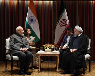 Prime Minister Narendra Modi with Iranian President Hassan Rouhani (R)(Twitter/@PMOIndia)