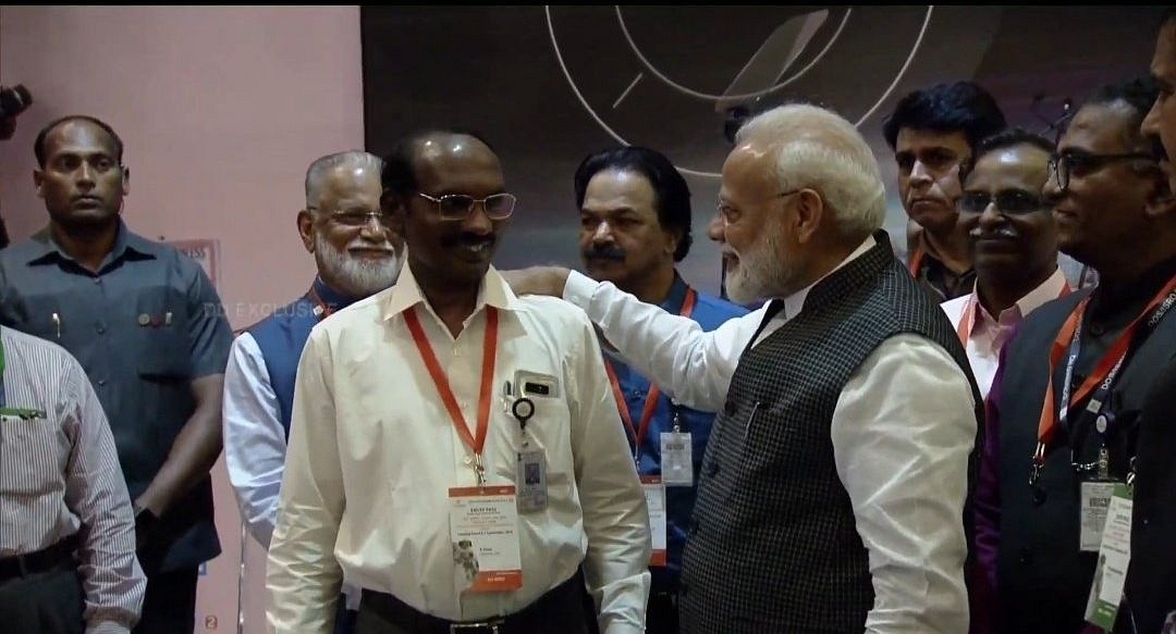 Prime Minister Modi consoling ISRO Chief K Sivan&nbsp;