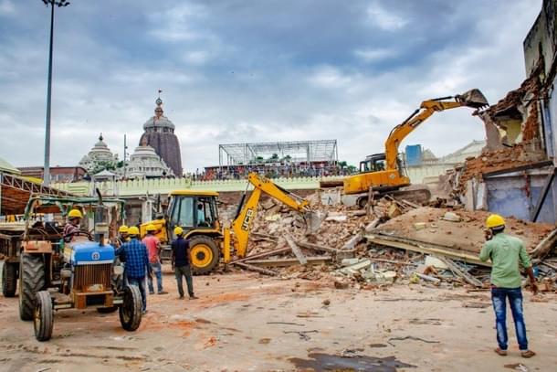 Demolition drive outside Jagannath Temple